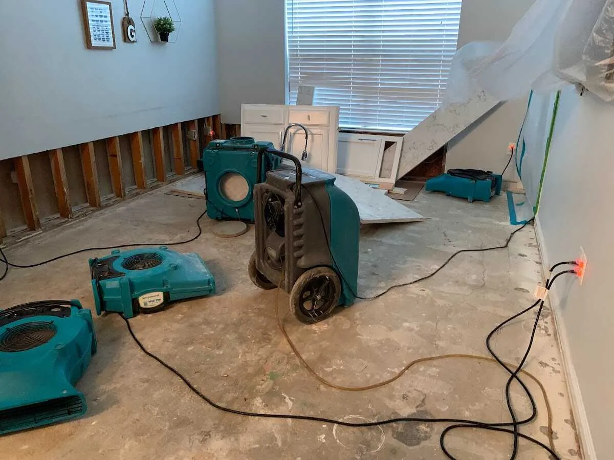 Dehumidifier in flood-cut room for Water Extraction & Removal in Arbutus